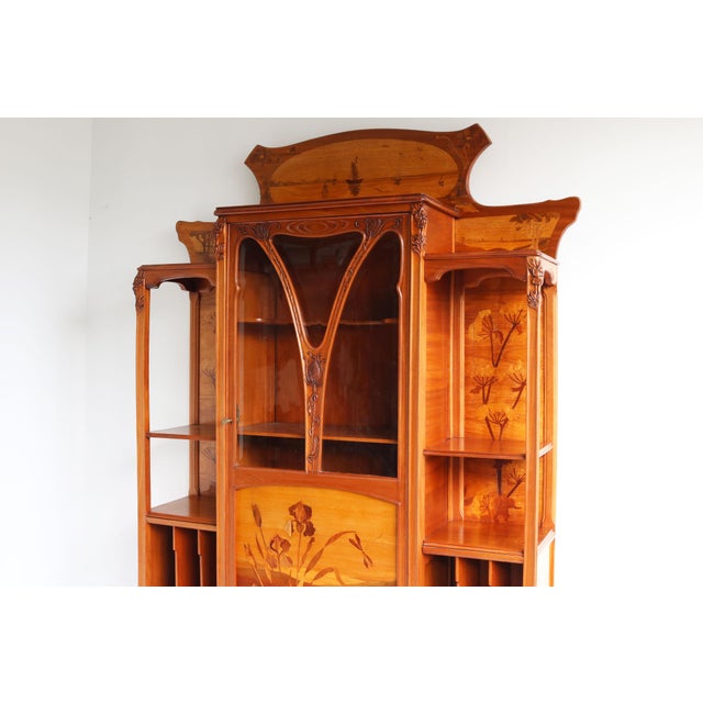 Brown Art Nouveau Display Music Cabinet by Emile Gallé, France, 1905 For Sale - Image 8 of 18