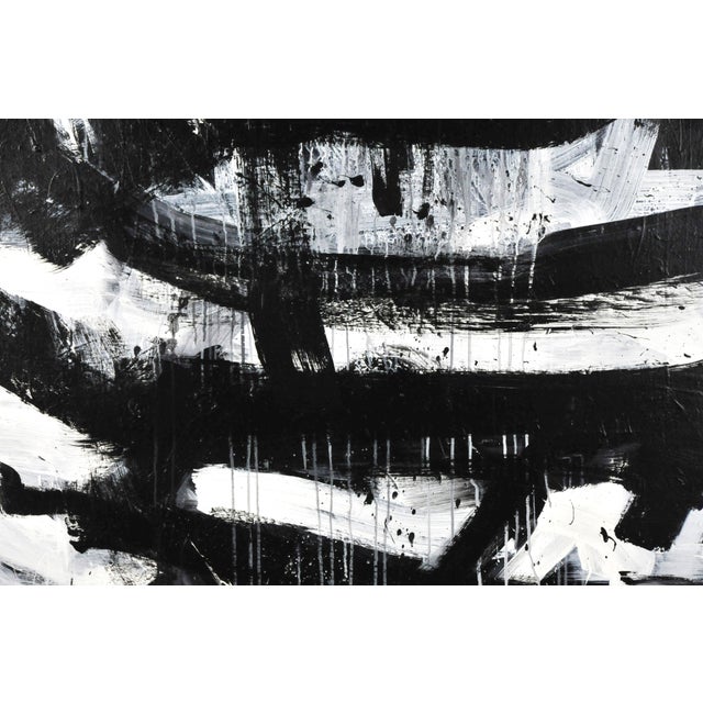 2010s "Gray Runs With Black Whites" Contemporary Abstract Acrylic Painting by Robbie Kemper For Sale - Image 5 of 6