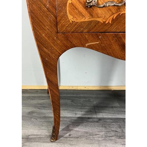 Vintage French Style Walnut Chest of Drawers with Marble Top For Sale - Image 6 of 18