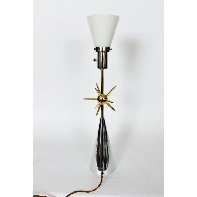 Vintage Laurel Lamp Co. Atomic Sputnik Polished Metals Table Lamp, Unmarked C. 1970 For Sale - Image 6 of 12