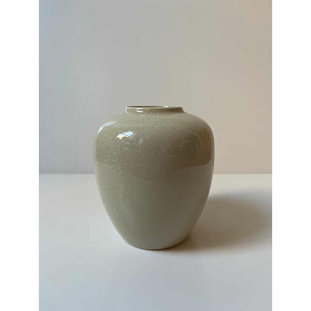 Japanese Ceramic Vase With Iris and Bird For Sale - Image 11 of 11