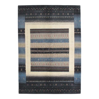 Vintage Hand-Knotted Gabbeh Rug 5'7" X 8'0" For Sale