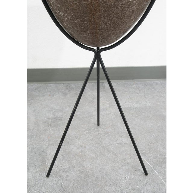Black Mid Century Modern Planter Kimball Bullet Round Atomic Plant Stand Brown MCM For Sale - Image 8 of 12