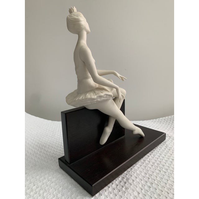 Traditional Cybis Ballerina "On-Cue" Bisque Figurine on Wooden Base For Sale - Image 3 of 13
