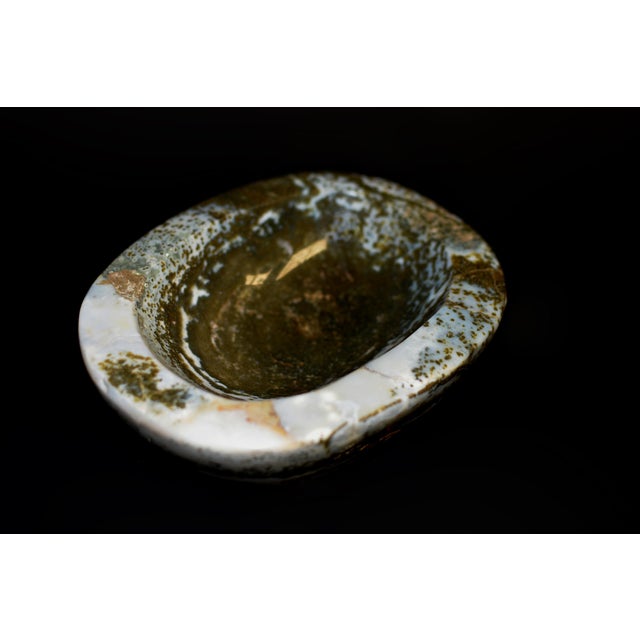 Large Moss Agate Bowl 7.5 " For Sale - Image 9 of 10