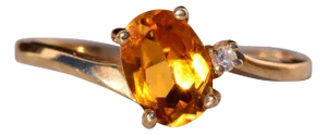 The Angular: Citrine and Natural Diamond Ring in Yellow Gold