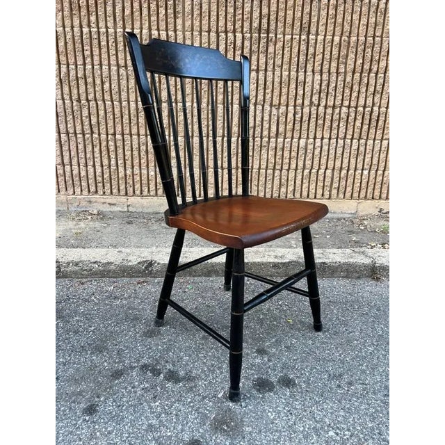 Hitchcock 1960s Pair Hitchcock Stencil Side Chairs For Sale - Image 4 of 12