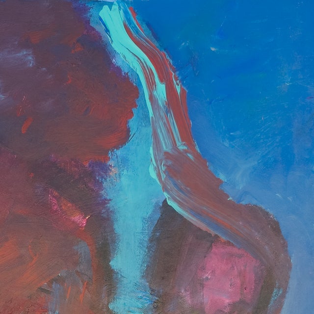 1980s Lady in Red and Blue - Virginia Cohn Parkum, C. 1980s For Sale - Image 5 of 8