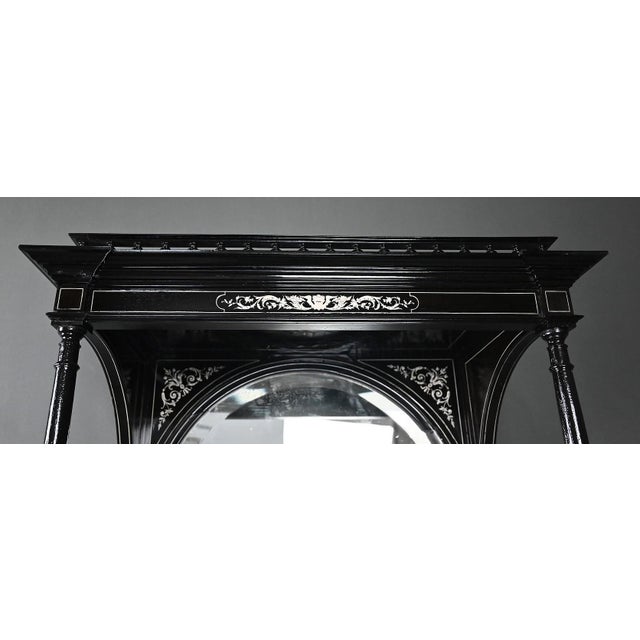 Wood Late 19th Century Napoleon III State Cabinet in Blackened Pear Wood For Sale - Image 7 of 18