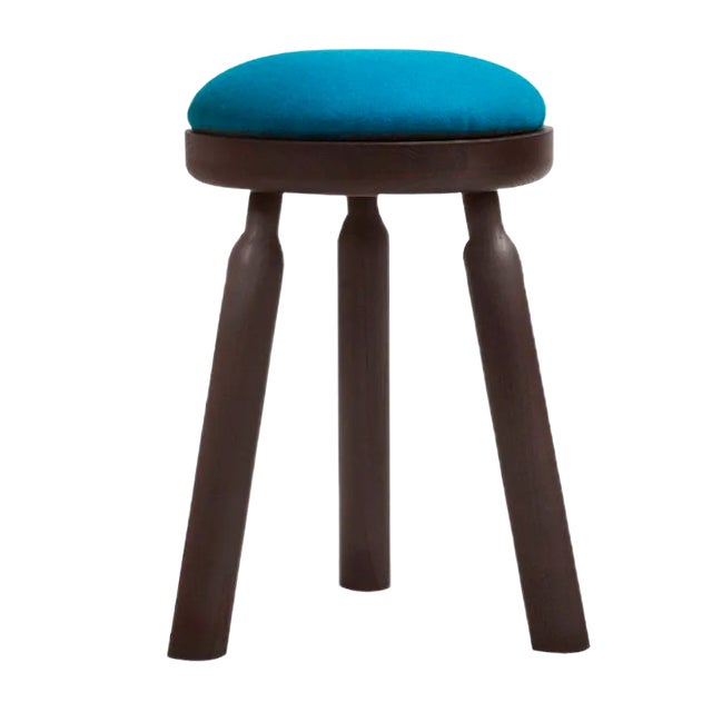 Ninna Stool in Wenge Stained Ash with Wool Seat by Carlo Contin for Adentro For Sale