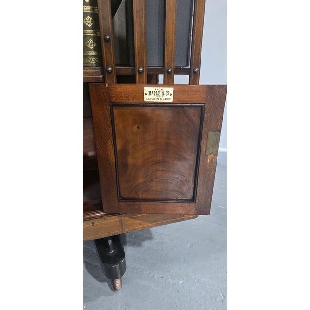 Brown Mahogany Revolving Bookcase from Maples, 1880s For Sale - Image 8 of 14