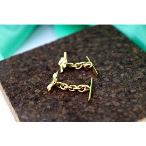 Gold Cufflinks in Cardinal and Cut-Out Caps, Set of 2 For Sale - Image 5 of 8