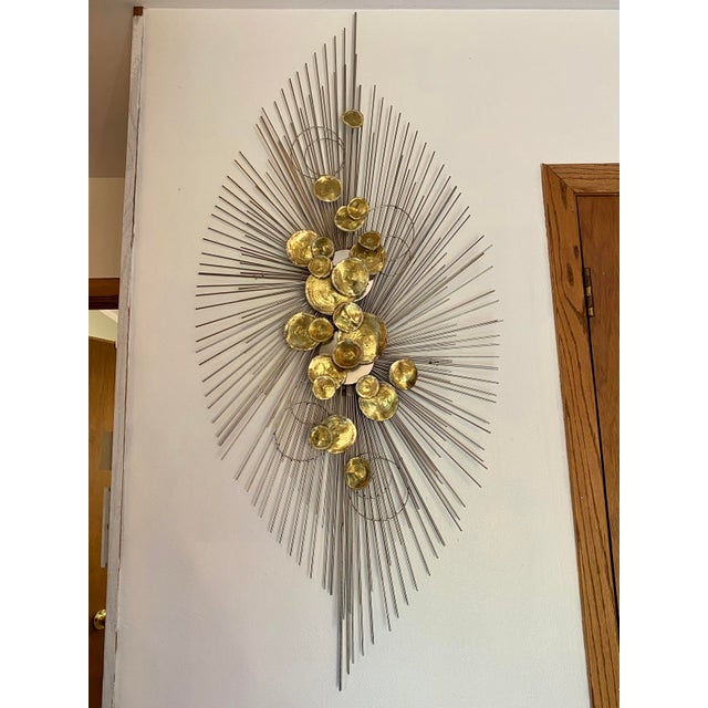 Artist Signed Three Dimensional Metal Sunburst Wall Art Chairish