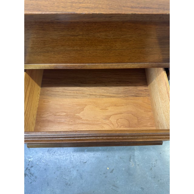 Mid 20th Century Walnut Dresser Bachelors Chest With Carved Panel Door For Sale - Image 12 of 12