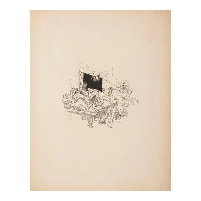 Daniel Vierge, Night's Tangle, Etching Print, Late 19th Century For Sale