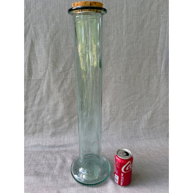 Extra Tall Vintage Italian Glass Pasta Spaghetti Jar With Cork Top For Sale - Image 9 of 14