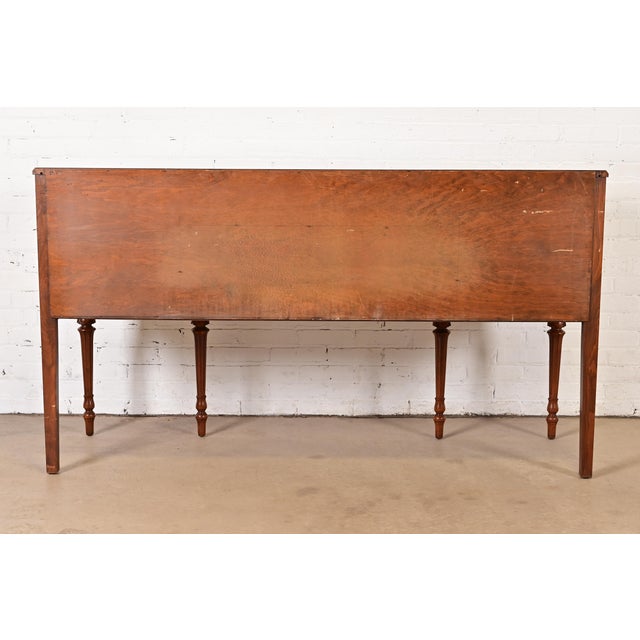 Baker Furniture Style French Regency Louis XVI Burled Walnut Sideboard Buffet, Circa 1940s For Sale - Image 16 of 17