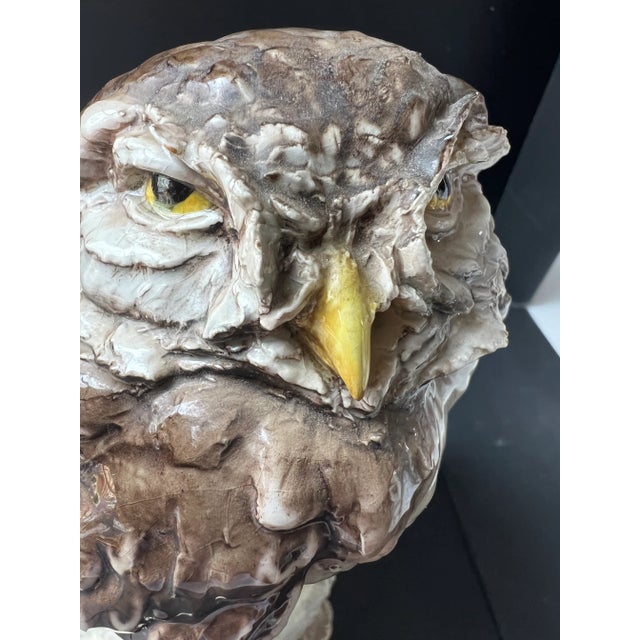 Vintage Giuseppe Tagliariol Tay Italian Owl Sculpture Figurine Ceramic Signed by Giuseppe. Well made . There is no chip or...