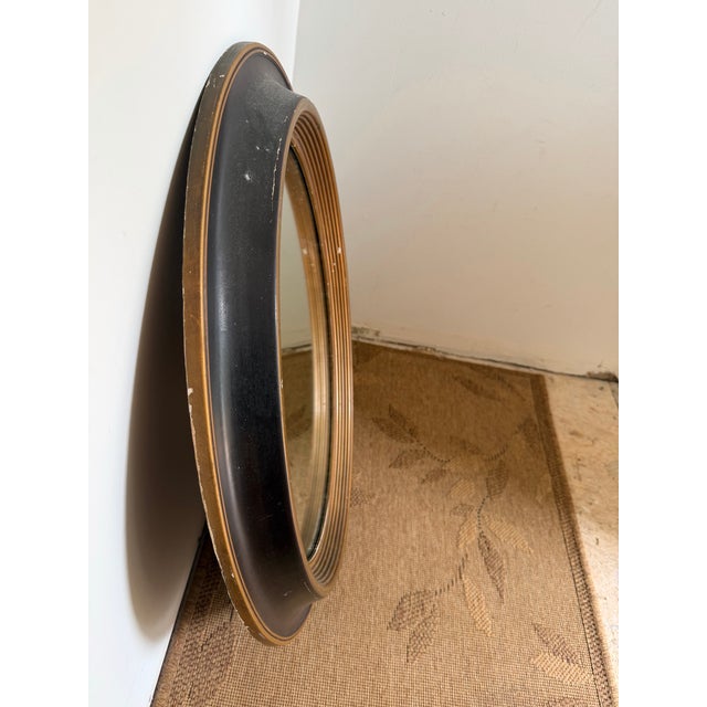 Brown 19th Century Walnut Oval Porthole Mirror For Sale - Image 8 of 12