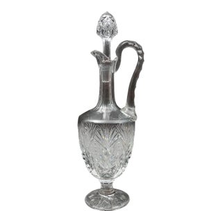 Mid 20th Century St. Louis France Florence Pineapple Cut Crystal Wine Decanter With Stopper For Sale