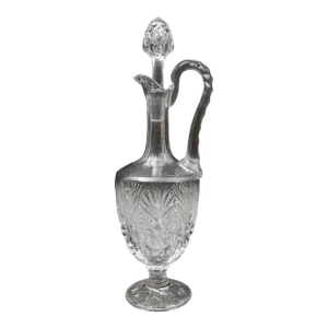 Mid 20th Century St. Louis France Florence Pineapple Cut Crystal Wine Decanter With Stopper
