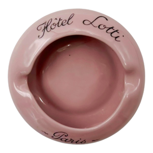 Vintage Hotel Lotti Paris Pink Ceramic Ashtray