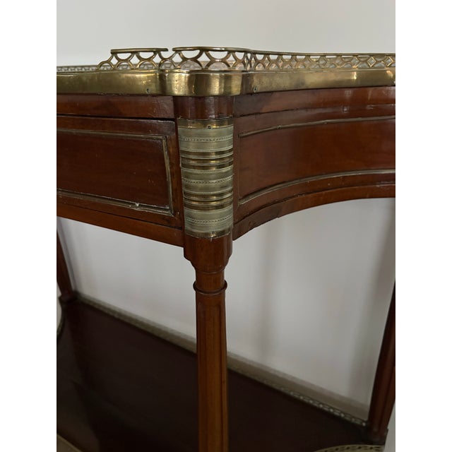 Brown 19th Century French Louis XVI Style Mahogany and Marble Console Table For Sale - Image 8 of 12