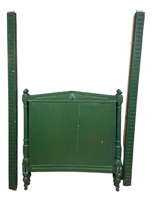 Directoire Bed in Green Painted Wood