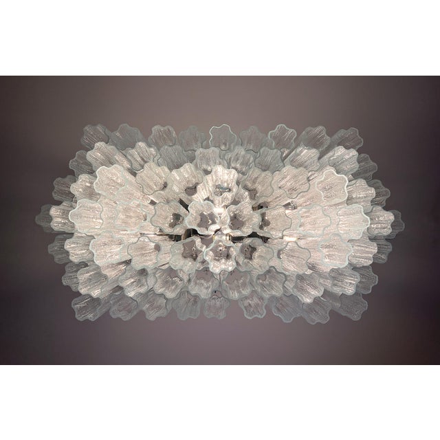 Murano Elegant Murano Tube Chandelier – 72 Clear Glasses - Rectangular Based For Sale - Image 4 of 5