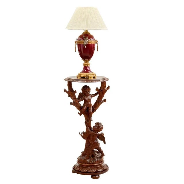 Wooden Console Table with Carved Cupids For Sale - Image 6 of 7