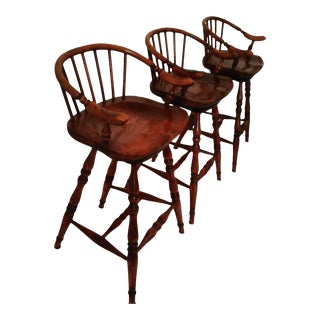 Vintage Swivel Bar Stools - Set of 3 For Sale