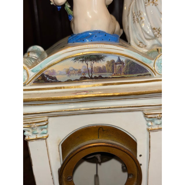 Antique Meissen Porcelain Figural Mantel Clock, Mid-19th Century [Gm] For Sale In Seattle - Image 6 of 12