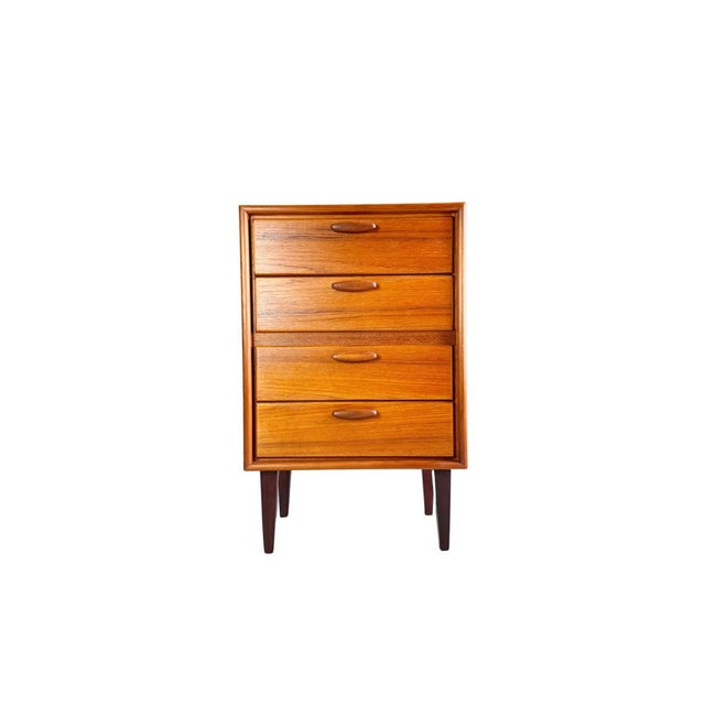 Wood Mid-Century Bedside Chest of Drawers in Teak from Heinrich Riestenpatt RT Möbel For Sale - Image 7 of 7