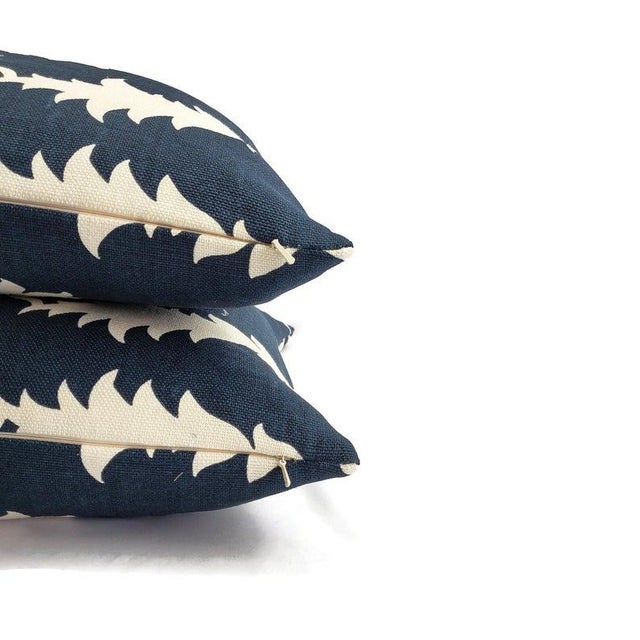Ink Blue Persian F. Schumacher Garden of Persia in Bleu Marine Pillow Cover - 20" X 20" For Sale - Image 8 of 9