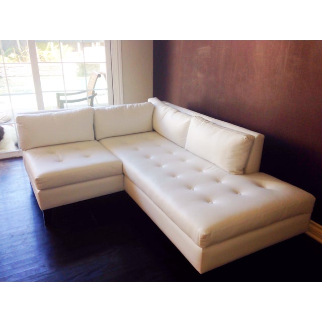 Modern White Faux Leather LShaped Sofa Chairish