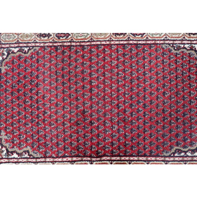 Textile 1970s, Handmade Vintage Indian Seraband Rug 3' X 5.3' For Sale - Image 7 of 10