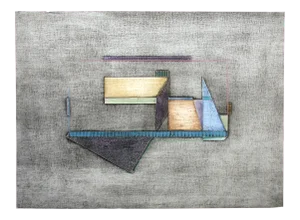 Enrico Embroli "Geometric Series I" Abstract Collagraph Artwork Signed Numbered, 1980s