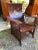 Antique American Empire Style Bentwood & Spindle Floral Hand Painted Back Library Armchair For Sale - Image 11 of 18