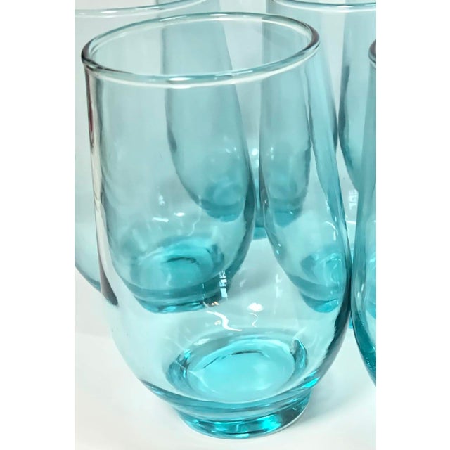 Contemporary Stemless Aquamarine Goblets- Set of Eight For Sale - Image 3 of 8
