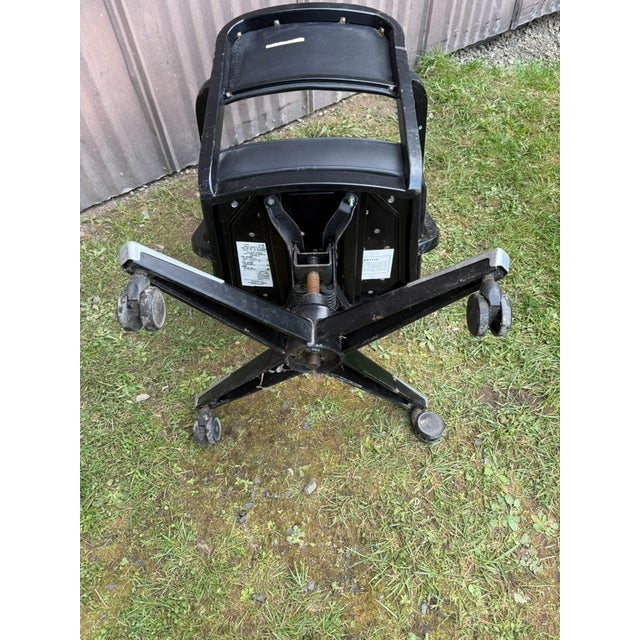 Black 1960s MCM Rolling Swivel Tanker Chair by McDowell and Craig For Sale - Image 8 of 9