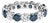 14K White Gold 6 1/4 Cttw Alternating Lab-Grown White and Natural Treated Blue Diamond Eternity Band Ring (F-G Color, VS1-VS2 Clarity) - Size 7.5 For Sale