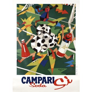 Ugo Nespolo Campari Soda 1990 World Cup Soccer For Sale