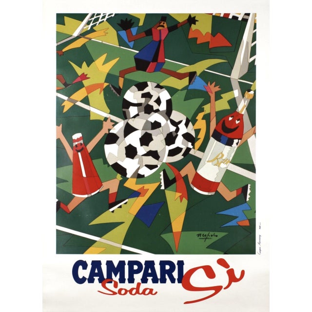 Ugo Nespolo Campari Soda 1990 World Cup Soccer For Sale