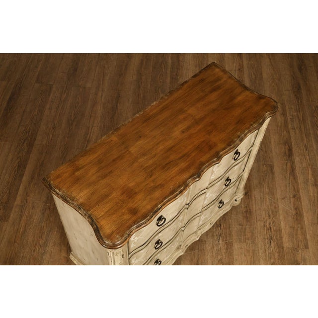 Early 21st Century Painted Rustic European Style Three Drawer Chest With Distressed Finish For Sale - Image 5 of 18