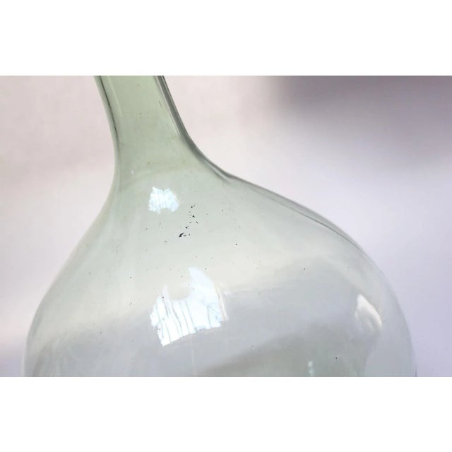 Vintage Bulbous-Form Light Green Demijohn With Cork Stopper For Sale - Image 9 of 12