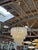 Glass 1970s Tiered Textured Murano Glass and Brass Chandelier For Sale - Image 7 of 9