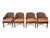 Iconic set of four McGuire toboggan dining chairs featuring an midcentury modern barrel back form rattan frame. Model...