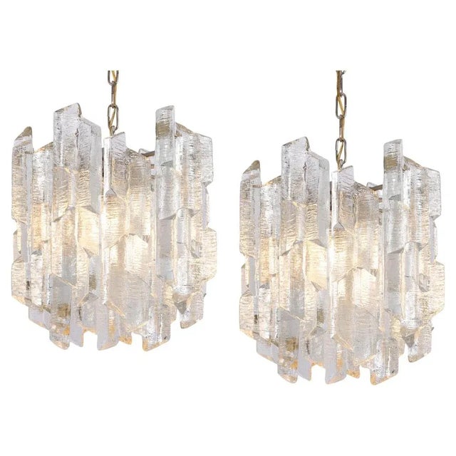 Vintage Murano Ice Glass Chandelier from Kalmar, 1970s For Sale - Image 17 of 17