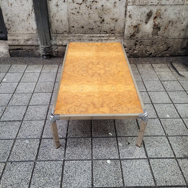 Brown Coffee Table in Root Wood and Steel, 1970s For Sale - Image 8 of 18