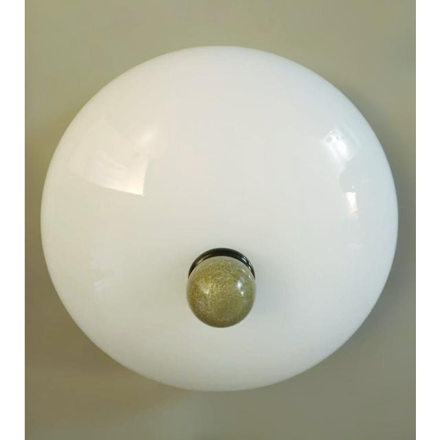 Italian 1960s Milky White Murano Flush Mount For Sale - Image 3 of 9